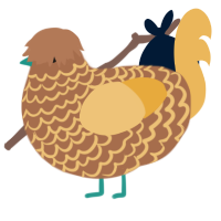 A brown and honey chicken with a lace pattern