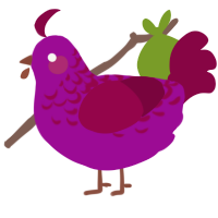 evil heart organ, a plum and maroon chicken with a half-lace pattern