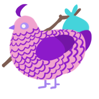 (unnamed), a pink and violet chicken with a lace pattern