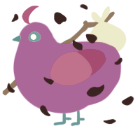A amethyst and fuchsia chicken