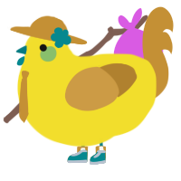 A yellow and gold chicken