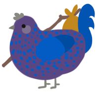 Acai Smoothie, a overcast and ultramarine chicken with a speckle pattern
