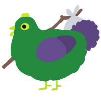 A viridian and overcast chicken