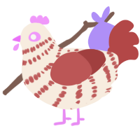 (unnamed), a cream and red chicken with a bar pattern