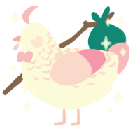 A white and pink chicken with a half-lace pattern