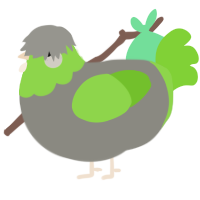 A ash and grass chicken with a head pattern