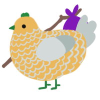 A honey and silver chicken with a lace pattern