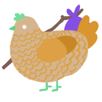 Sunrise, a beige and orange chicken with a lace pattern