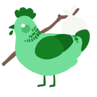A spring and leaf chicken with a neck-band pattern