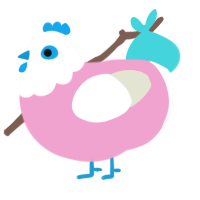 A pink and white chicken with a head pattern