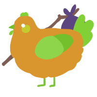 A orange and grass chicken