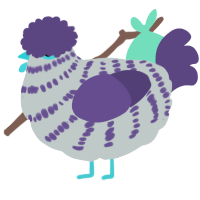 A silver and overcast chicken with a bar pattern