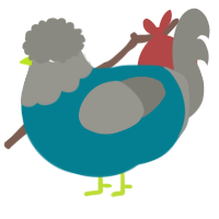 A sea and ash chicken with a head pattern