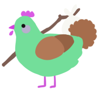 A spring and brown chicken