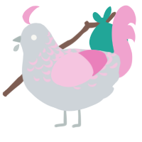 Windy Candy, a mist and pink chicken with a half-lace pattern