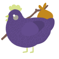 A overcast chicken with a double-lace pattern