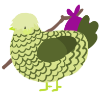 Weeee, a lemon and olive chicken with a lace pattern
