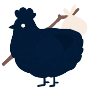 A tumblr chicken with a speckle pattern