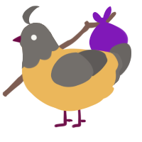 A honey and grey chicken with a head pattern