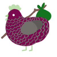 A wine and grey chicken with a lace pattern