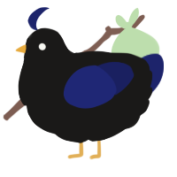 A sable and navy chicken