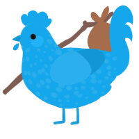A sky chicken with a speckle pattern