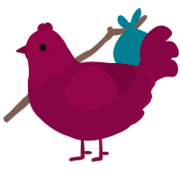 A maroon chicken with a head pattern