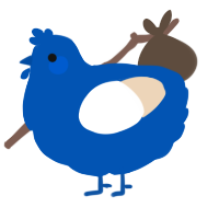A ultramarine and cream chicken