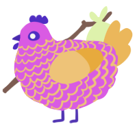 A orchid and honey chicken with a lace pattern