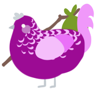 A plum and lavender chicken with a half-lace pattern
