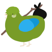Turaco, a chartreuse and sky chicken