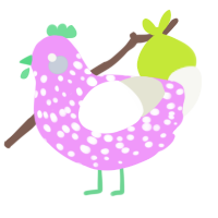 A lavender and white chicken with a speckle pattern