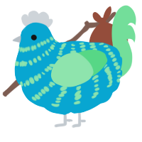 A cerulean and spring chicken with a bar pattern
