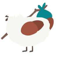 A white and russet chicken