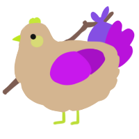 A beige and amethyst chicken