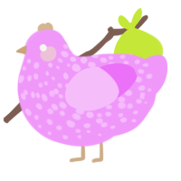A lavender chicken with a speckle pattern