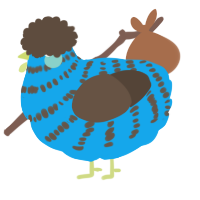 A sky and bark chicken with a bar pattern