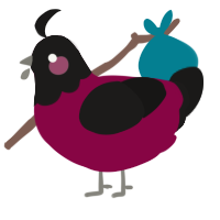 A maroon and sable chicken with a head pattern