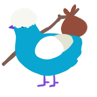A cerulean and white chicken