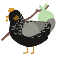 scalloped, a sable and ash chicken with a half-lace pattern