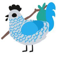 A mist and sky chicken with a lace pattern