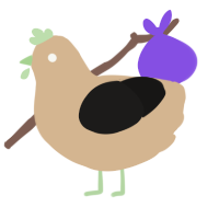 A beige and sable chicken