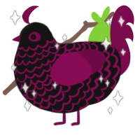 A black and wine chicken with a lace pattern