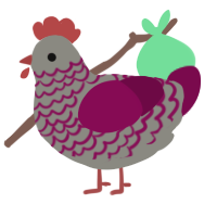 A ash and wine chicken with a lace pattern