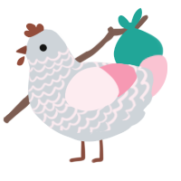 A mist and rose chicken with a lace pattern