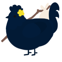 A tumblr chicken with a head pattern