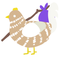 bird, a beige and white chicken with a bar pattern