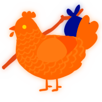 A brown chicken with a lace pattern