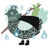Zahir, a black and mint chicken with a double-lace pattern