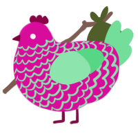 A fuchsia and spring chicken with a lace pattern